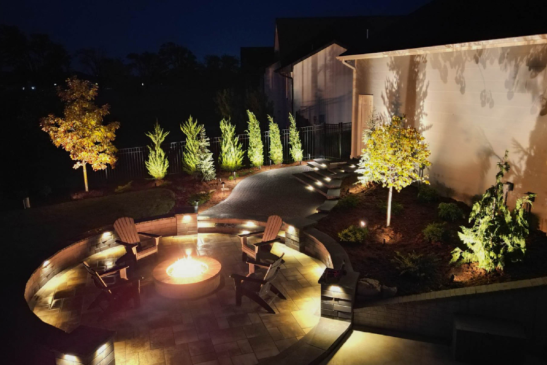Recessed Firepit and Seating